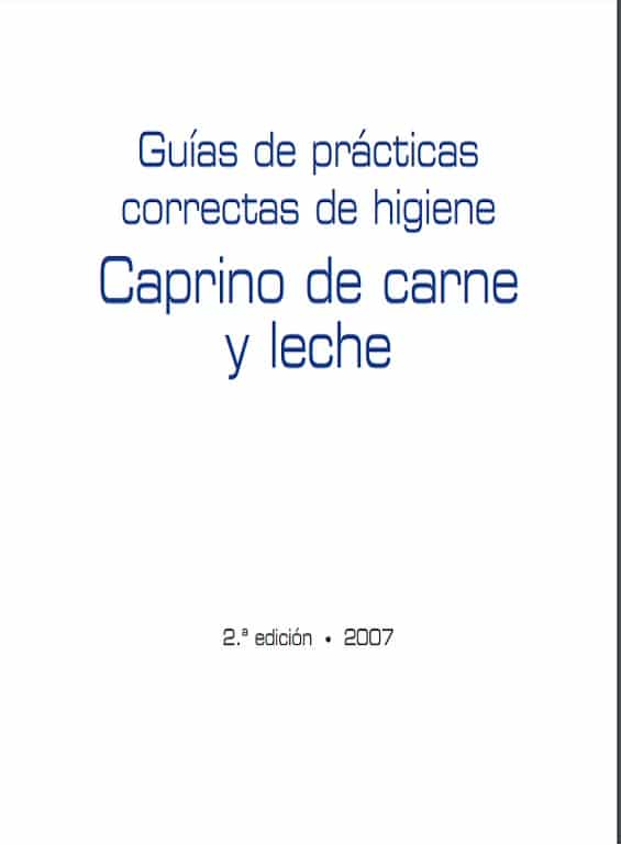 Libro Guías de prácticas correctas de higiene caprino de carne y leche