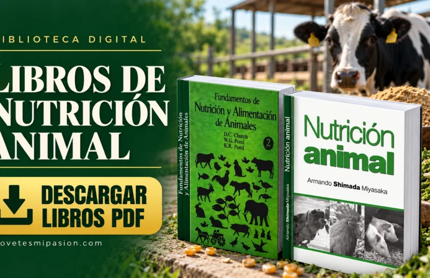 Descargar libros de nutrición animal en PDF: Fundamentos de nutrición y alimentación de animales y Nutrición animal de Shimada en 3D.
